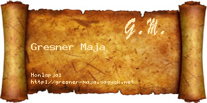 Gresner Maja névjegykártya